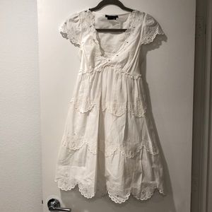 White BCBG MAXAZRIA Baby Doll Dress